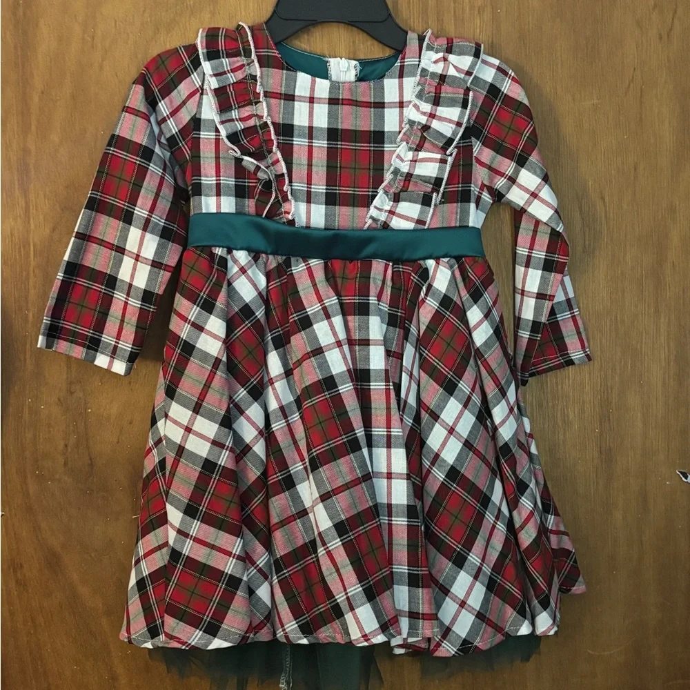 Plaid Ruffle Dress - Picture 1 of 2